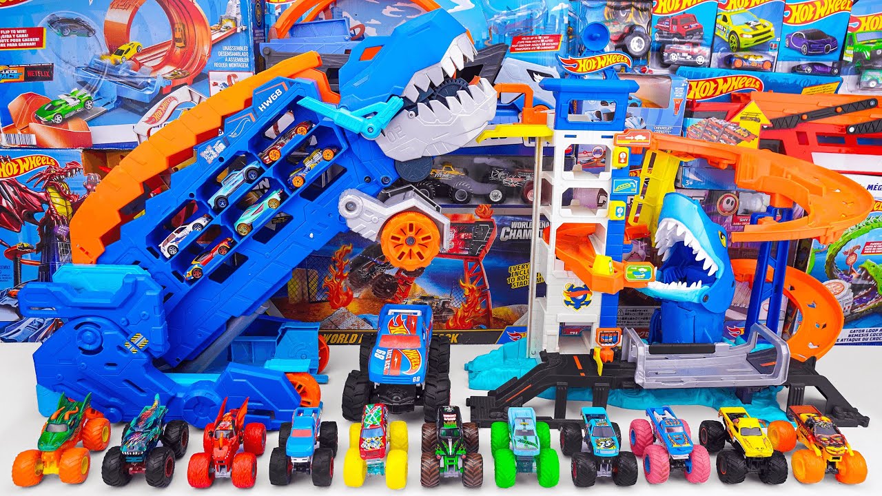 Hot Wheels Collection Unboxing Review ASMR | Hot Wheels City Attacking Shark Escape