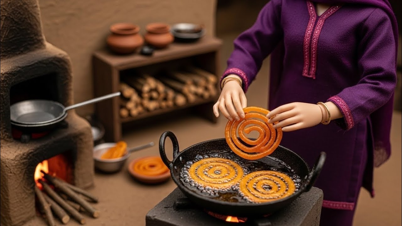 Miniature doll making Traditional Indian Sweets miniature doll making jalebi and rabdi |