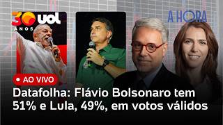 Datafolha ao vivo: Flávio Bolsonaro tem 51% e Lula, 49%, em votos válidos | A Hora da Pesquisa