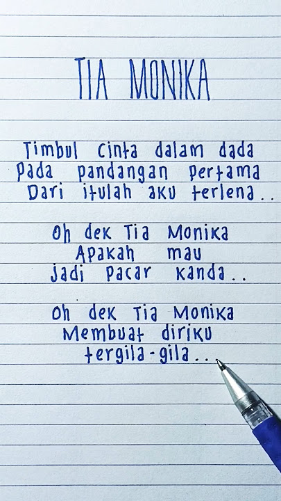 TIA MONIKA (New Version) · Dek Aroel · Lyrics