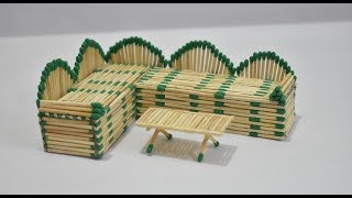 Match Sticks Art and Craft Ideas | How to Make Matchstick Miniature Sofa Furniture