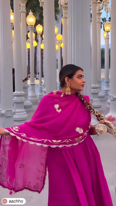 Sparkling Purple Gotapatti Suit Set | Aachho Jaipur | Anarkali Suit