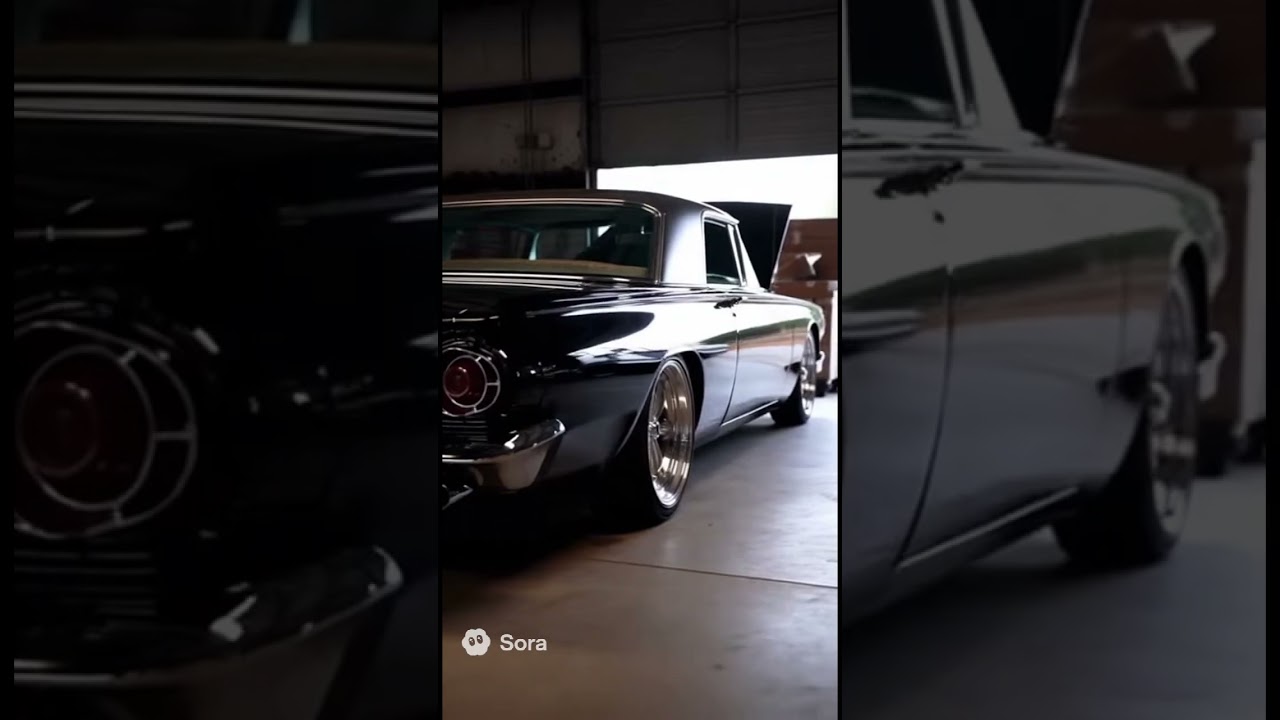 1962 Ford Thunderbird | Chrome Wide Wheels, Open Hood, Custom V8 Exhaust Sound in Garage”
