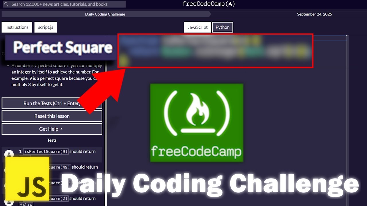 JavaScript Daily Code Challenge 9/24/25 - FreeCodeCamp - YouTube