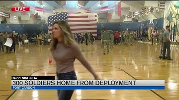 Approximately 300 Fort Carson soldiers return home from deployment