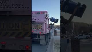 Pink 320 CNG Python on Afternoon Recycle! #arkansas #recycling #garbagetruck #shorts