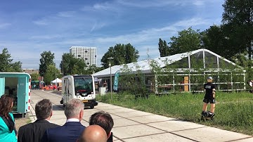 Demo of pedestrian detection with an automated shuttle at TU Delft in Delft, The Netherlands