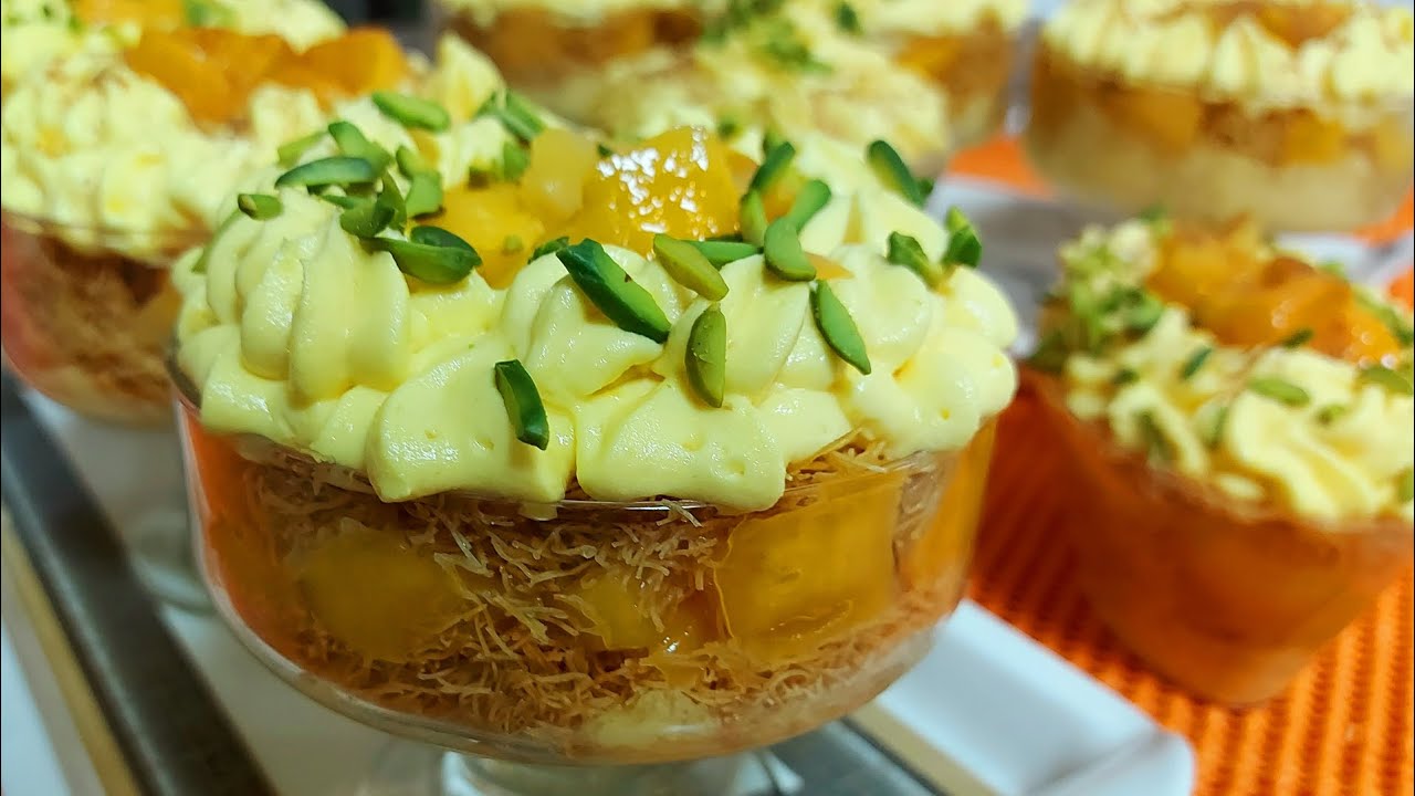 كنافة بالمانجو ألذ_الأكلات_مع_بسمة #food #ترند #حلويات #رمضانية # كيك #اكسبلور #كنافة #تورت #جاتوة 