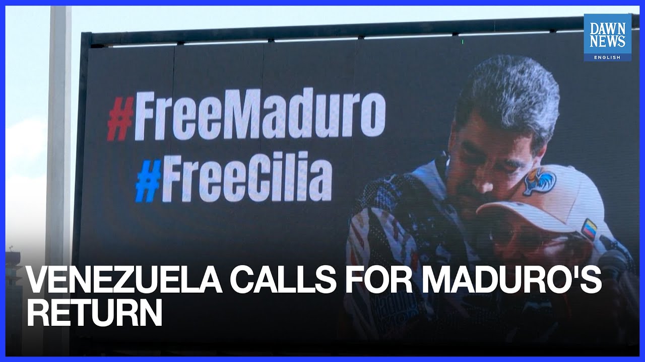 Billboards, posters, and murals blanket Caracas with calls for Maduro's return