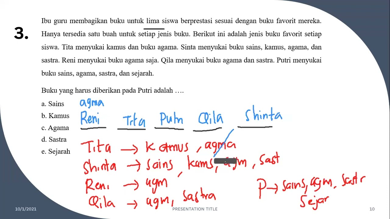 Latihan Soal Penalaran Analitis 1 (Tes Bakat Skolastik LPDP) Via Online Zoom