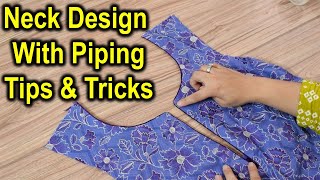 Neck design Cutting and Stitching Tips and tricks || Summer neck design ideas for Eid 2023