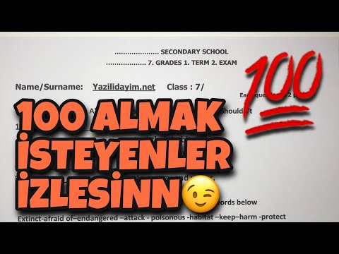 7.Sınıf İngilizce 1.Dönem 2.Yazılı