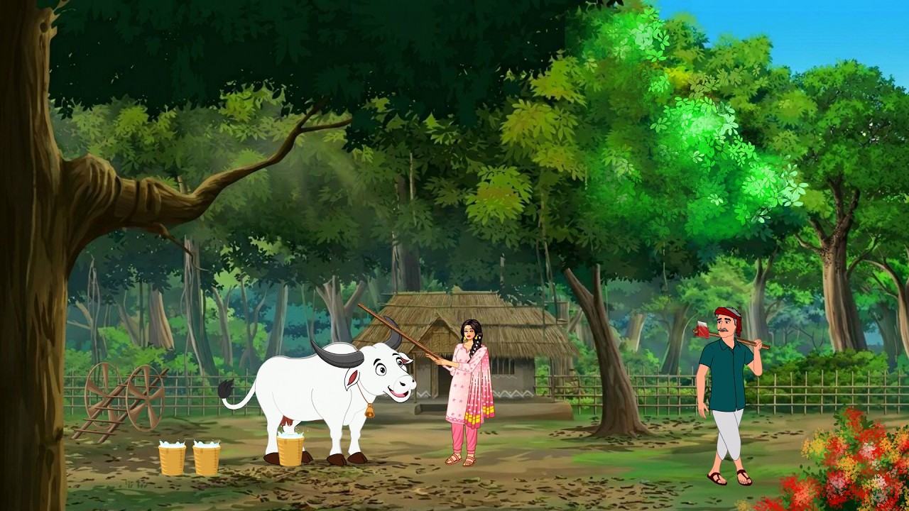 जादुई गाय का रहस्यम चमत्कार | Gareeb Beti | cartoon | moral story | Hindi Kahani