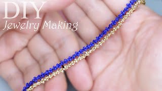 【DIY】Jewelry Making Idea *Chain making with beads *Tutorial｜ビーズアクセサリー|ビーズステッチ|ビーズワークアイデア