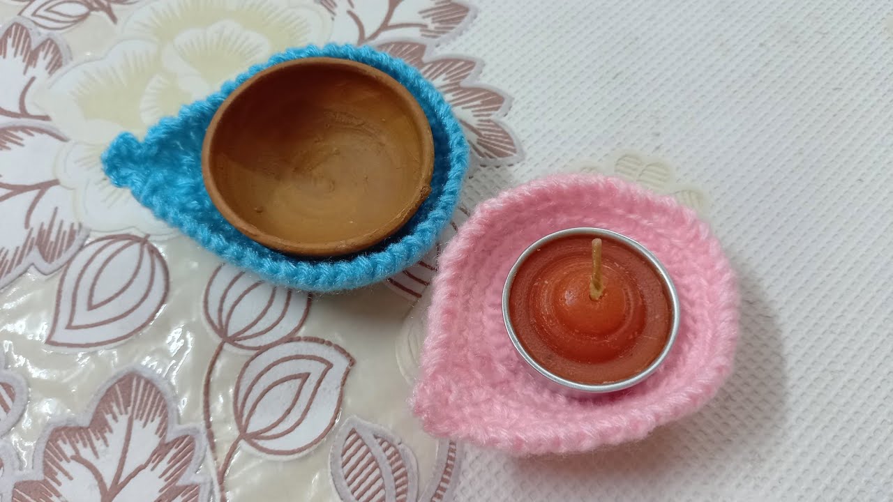 Crochet candle or diya holder for festive special # simple pattern in easy way