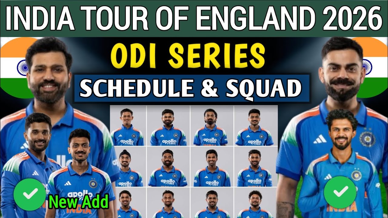 India vs England ODI Squad 2026 | Team India Final ODI Squad vs England