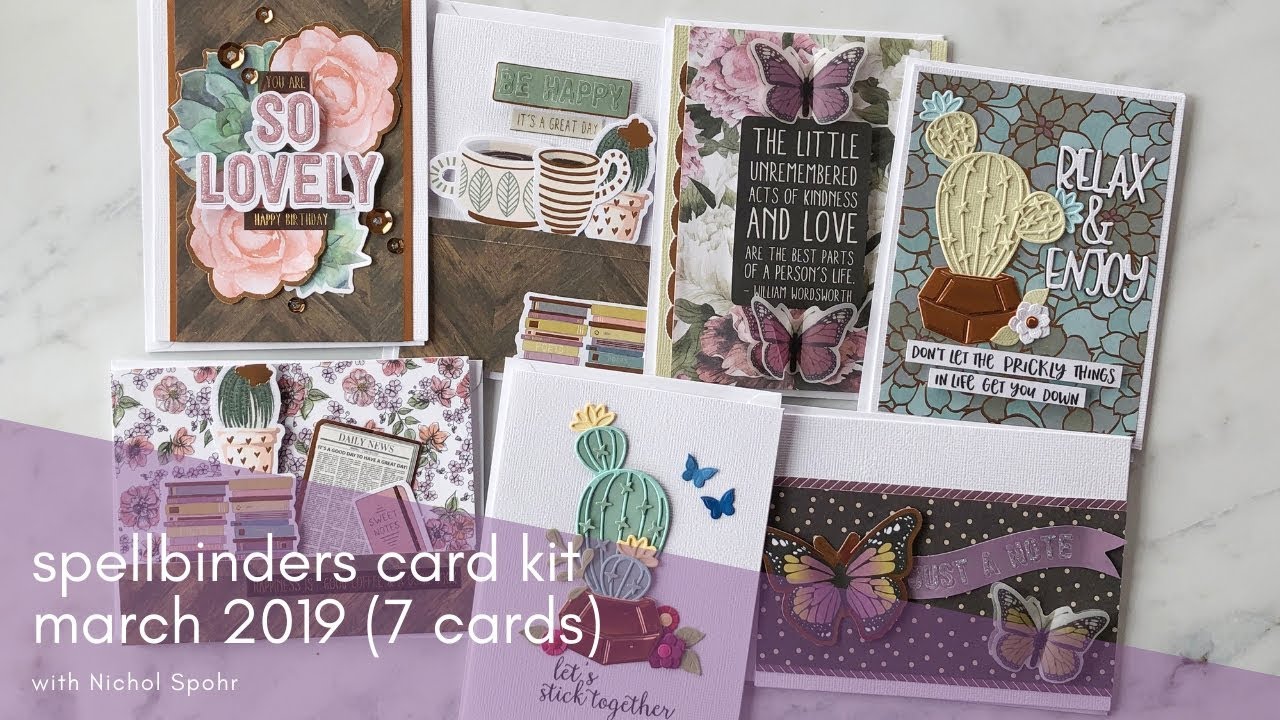 Spellbinders March 2019 Card Kit of the Month (7 Cards)
