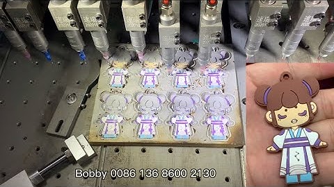 18 color pvc rubber keychain dispensing machine, soft pvc dispensing machine for label patch sticker