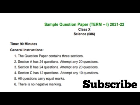 science sample paper class 10 2021 | science sample paper class 10 2021 solutions