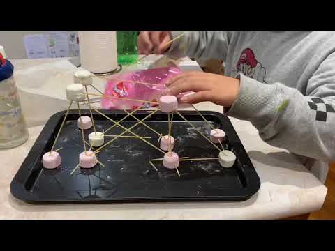 Building with marshmallows and spaghettis mini camp fire toast marshmallows 棉花糖意粉搭建迷你篝火烤棉花糖