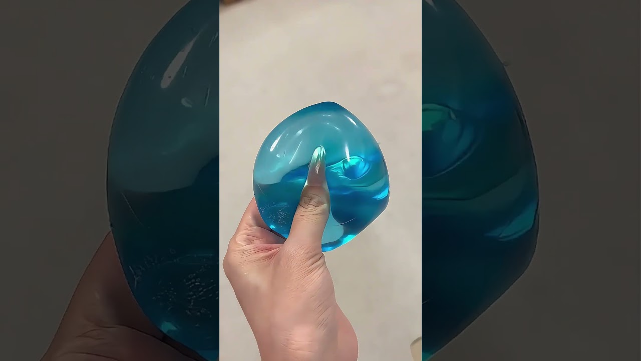 Blue Transparent Crystal Ice Squishy Toy  