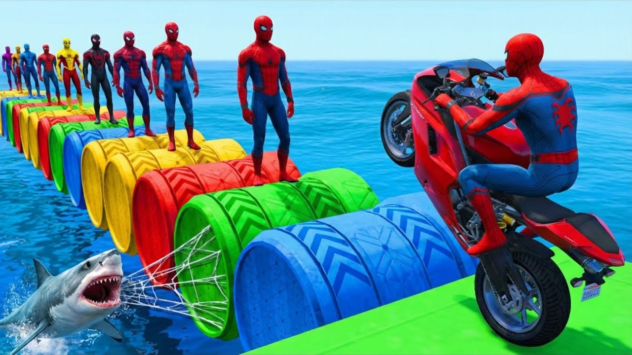 الرجل العنكبوت انقاذ باتمان Spider-Man Rescue batman vs iron man vs venom funny Game GTA 5 superhero