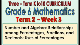 Information Grade 6 Mathematics Term 2 Week 3 - Number and Algebra: Percentages, Fractions, and Decimals Guide
