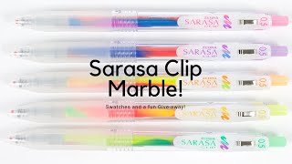 New Sarasa Clip Marble (Swatches and Giveaway!)