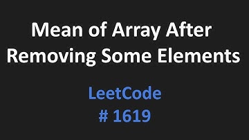 Mean of Array After Removing Some Elements - LeetCode 1619 - Java Solution