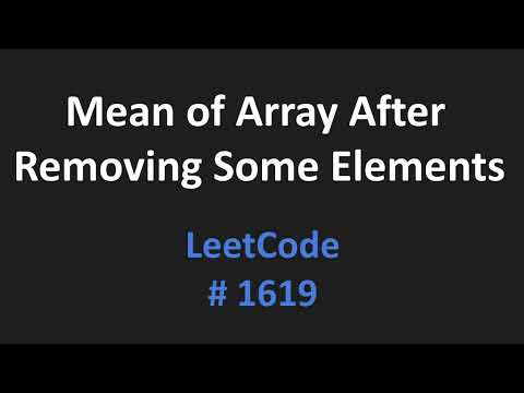 Mean of Array After Removing Some Elements - LeetCode 1619 - Java Solution