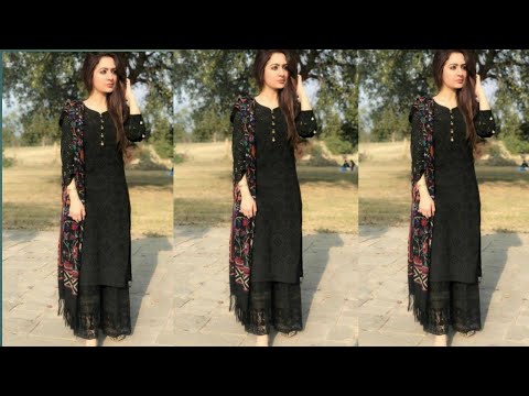 Buy Black Cotton Plain Party Wear Kurti Online : Malaysia - Kurtis & Tunics