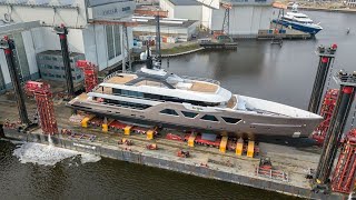 The launch of the first 60m/ 197ft Amels 60 Come Together yesterday