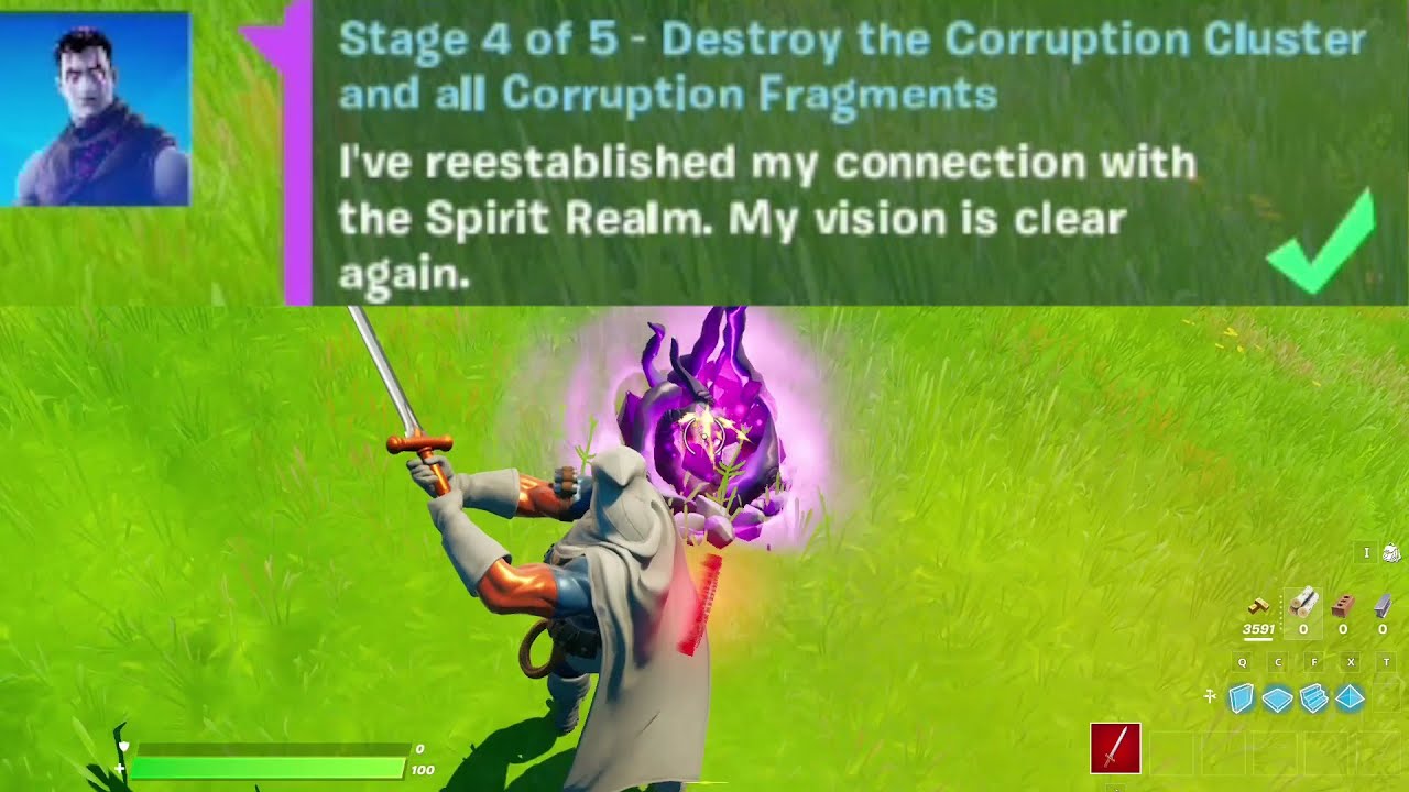 Destroy the Corruption Cluster and All Corruption Fragments - Fortnite ...