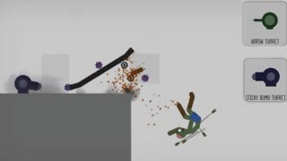 Zombie vs Arrow + Sticky Bomb in Big Stairs | Stickman Dismounting Gameplay screenshot 1