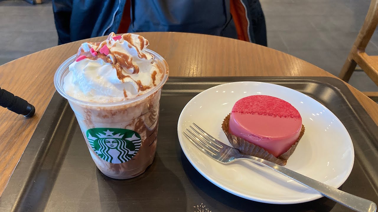 スタバ１１２ メルティ生チョコレートフラペチーノ ルビーチョコレートケーキ Youtube