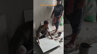 Proper Grouting with Mortar for Floor Tile Installation #tiles #tilesfitting #shorts