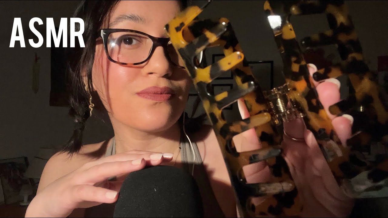 asmr clipping your hair back 🤍 YouTube