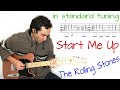 Rolling Stones - Start Me Up (in standard tuning) - Guitar lesson / tutorial / cover with tab