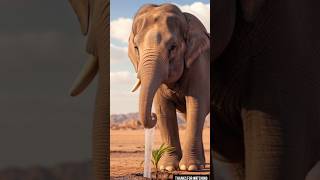 A Elephant  Saved An Coconut Plant From Drying up By Watering it😢#ai #save #tree #coconut