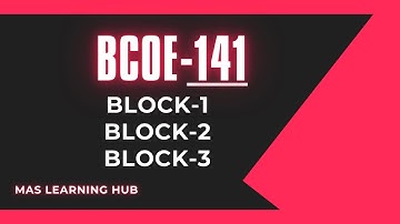 BCOE-141|BLOCK-1,2,3IGNOU