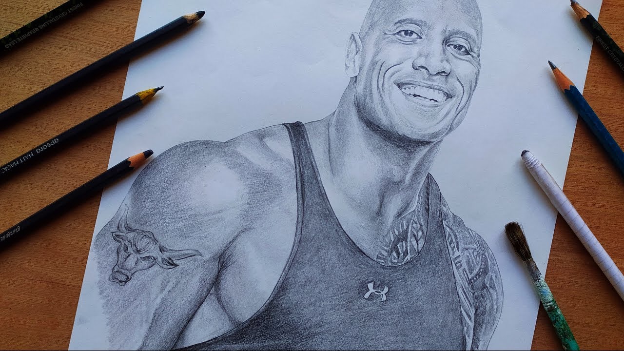 Dwayne the rock Johnson Drawing by Andrew Read  Fine Art America