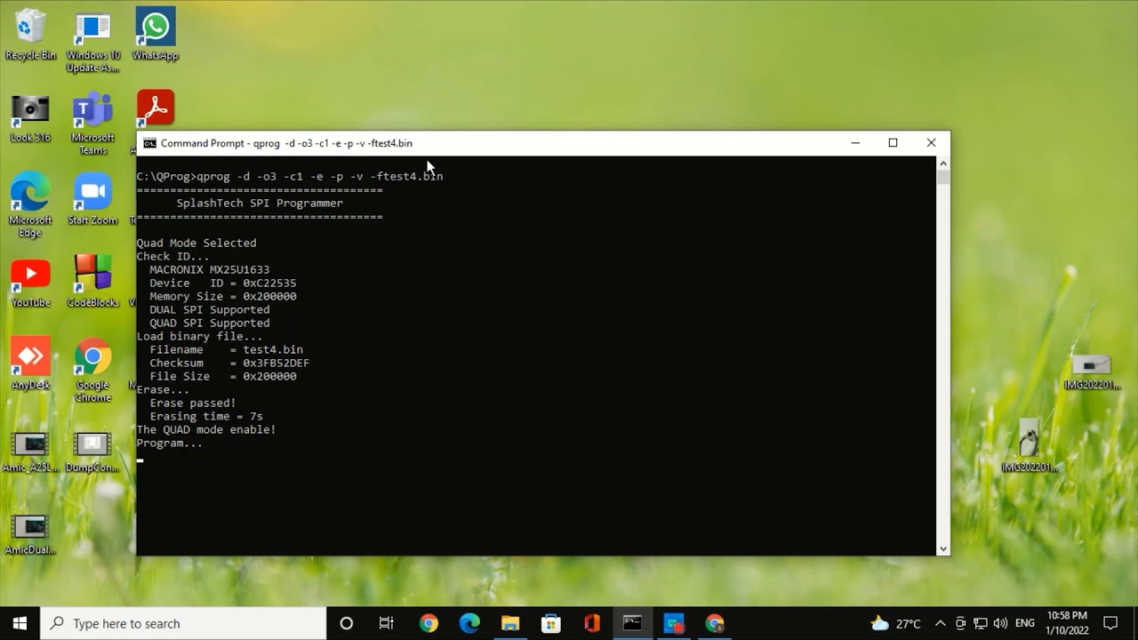 QSPI Flash Macronix MX25U1633 Quad Mode