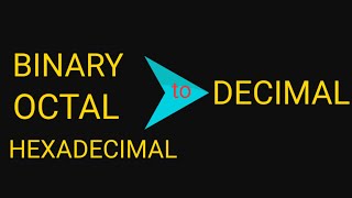 Every Number System To DECIMAL / EASY WAY TO CONVERT TO DECIMAL|| digital electronics|| IN TELUGU ||