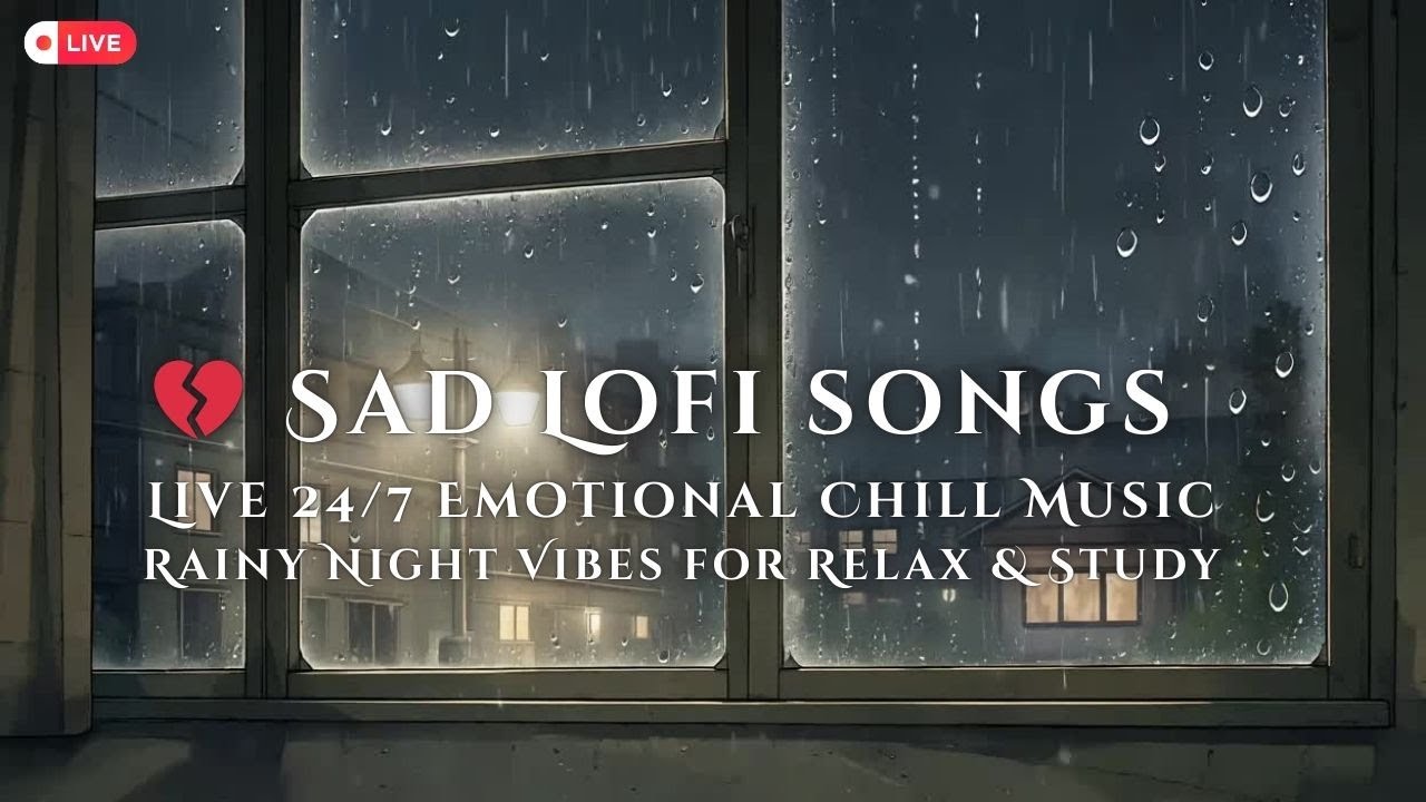 💔 Sad Lofi Songs Live 24/7 | Emotional Chill Music | Rainy Night Vibes ...