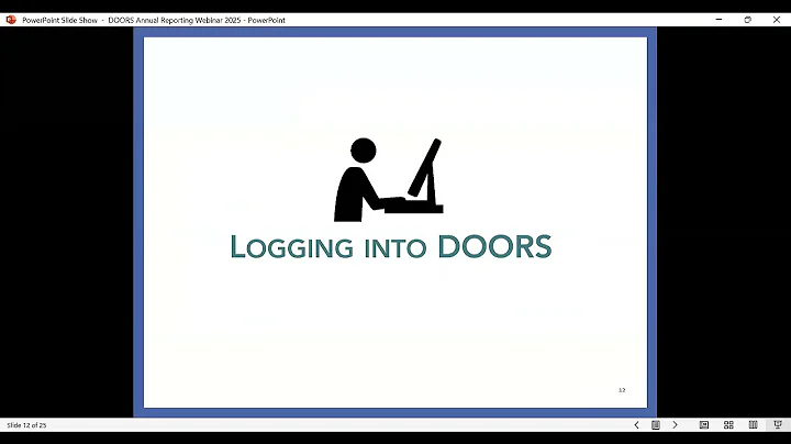 DOORS Annual Reporting Webinar