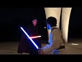 Obiwan kenobi and anakin end the clone wars  epic lightsaber battle