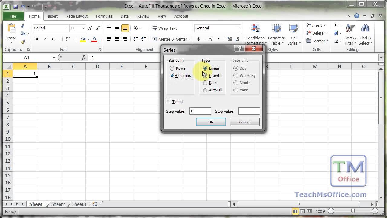 Excel Autofill Thousands Of Rows At Once In Excel Youtube