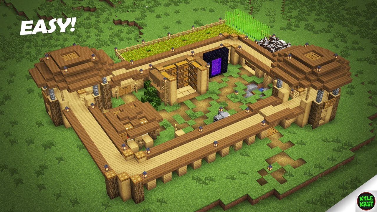 Minecraft Ideas For Building Easy Barracks Style Survival Base Youtube