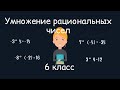 Умножение рациональных чисел, 6 класс