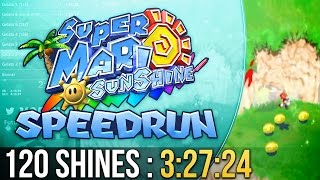 Super Mario Sunshine 120 Shines Speedrun in 3:27:24